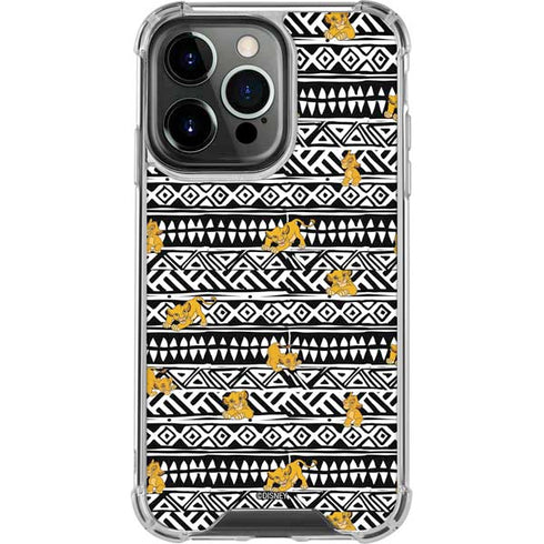 Disney The Lion King Simba Tribal Print iPhone 15 Pro Clear Case