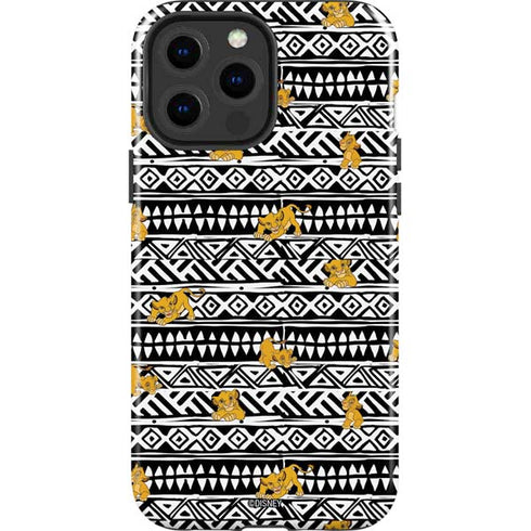 Disney The Lion King Simba Tribal Print iPhone 15 Pro Max Impact Case