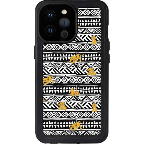Disney The Lion King Simba Tribal Print iPhone 14 Pro Max Waterproof Case