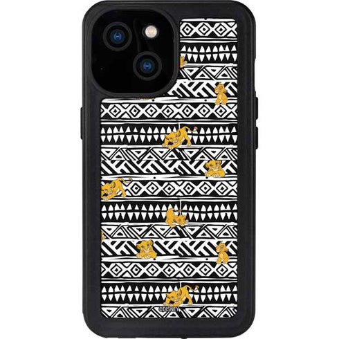 Disney The Lion King Simba Tribal Print iPhone 15 Waterproof Case
