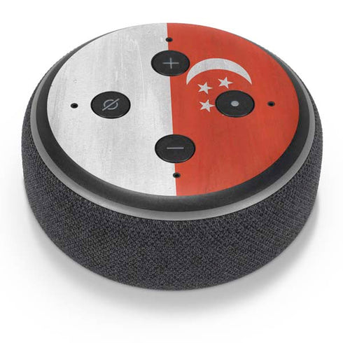 Singapore Flag Distressed Amazon Echo Dot Skin
