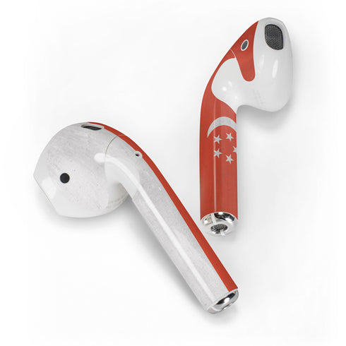 Singapore Flag Distressed Apple AirPods 2 Skin