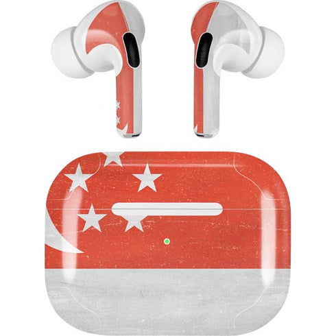 Singapore Flag Distressed Apple AirPods Pro Skin