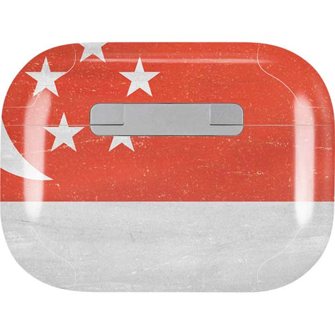Singapore Flag Distressed Apple AirPods Pro Skin