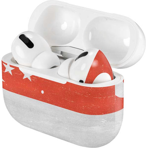 Singapore Flag Distressed Apple AirPods Pro Skin