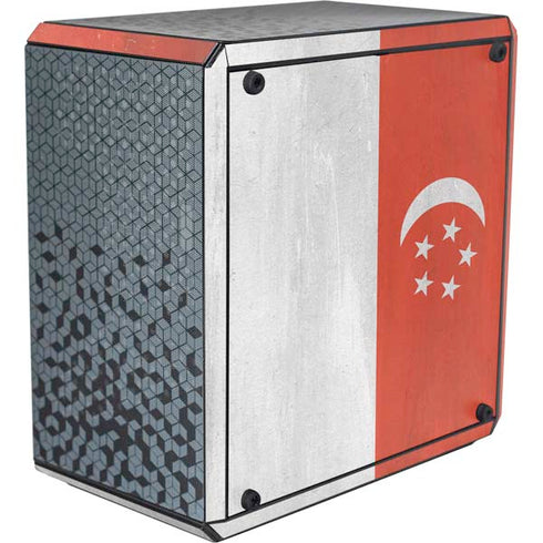 Singapore Flag Distressed Cooler Master MasterBox Q300L Mini Tower Skin