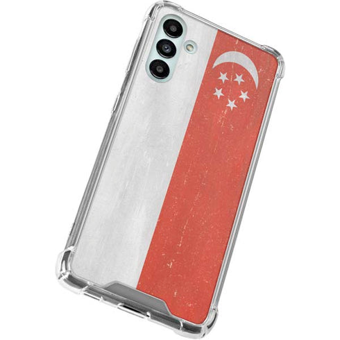 Singapore Flag Distressed Galaxy A13 5G Clear Case