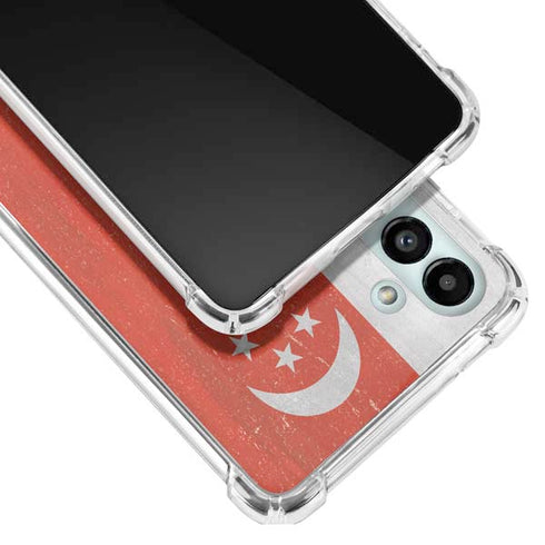 Singapore Flag Distressed Galaxy A13 5G Clear Case