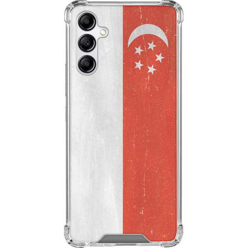 Singapore Flag Distressed Galaxy A14 5G Clear Case