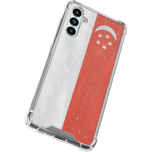 Singapore Flag Distressed Galaxy A15 5G Clear Case