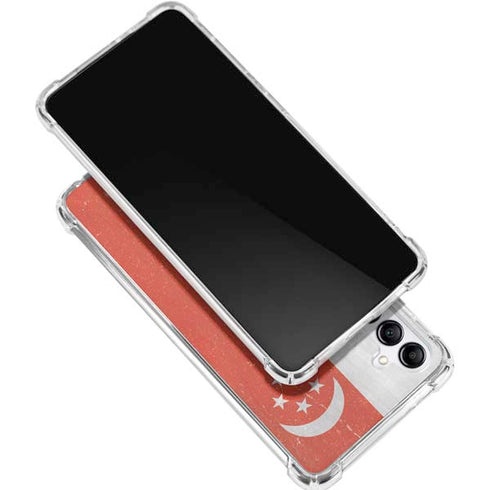 Singapore Flag Distressed Galaxy A15 5G Clear Case