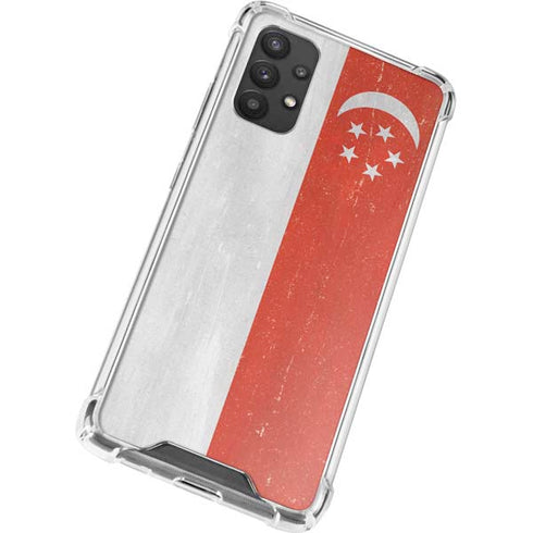 Singapore Flag Distressed Galaxy A32 5G Clear Case