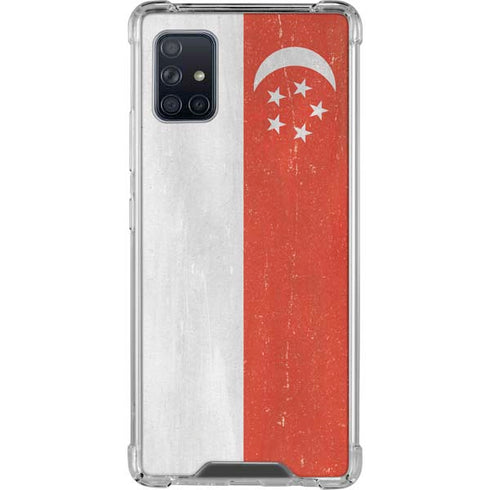 Singapore Flag Distressed Galaxy A51 5G Clear Case