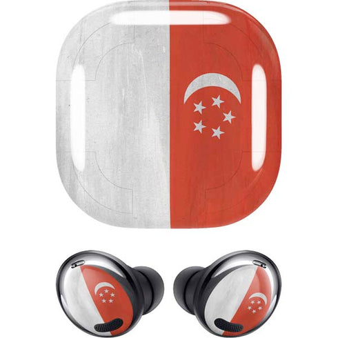 Singapore Flag Distressed Galaxy Buds Pro Skin