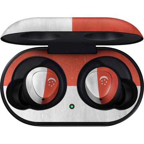 Singapore Flag Distressed Galaxy Buds Skin