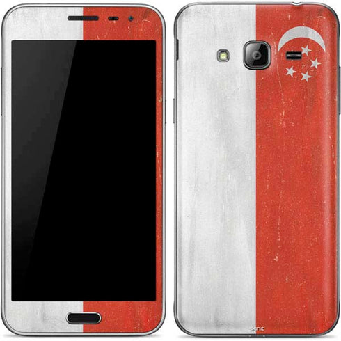 Singapore Flag Distressed Galaxy J3 Skin