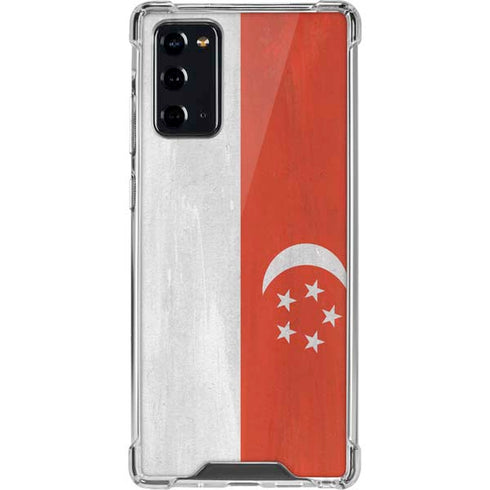 Singapore Flag Distressed Galaxy Note20 5G Clear Case