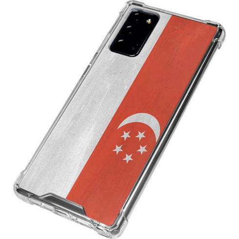 Singapore Flag Distressed Galaxy Note20 5G Clear Case