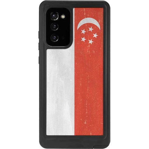 Singapore Flag Distressed Galaxy Note20 5G Waterproof Case