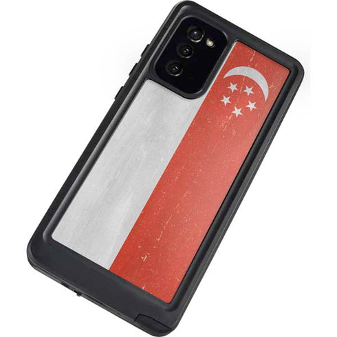 Singapore Flag Distressed Galaxy Note20 5G Waterproof Case