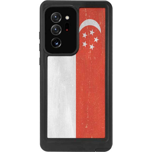 Singapore Flag Distressed Galaxy Note20 Ultra 5G Waterproof Case