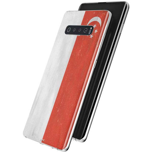 Singapore Flag Distressed Galaxy S10 Skin