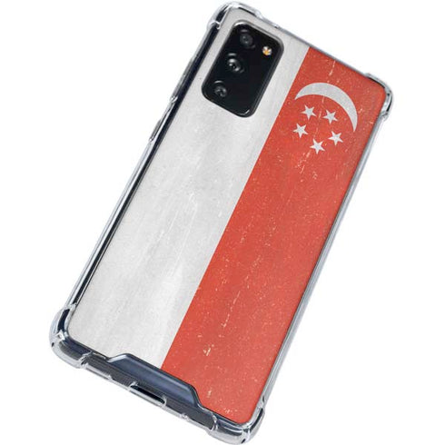 Singapore Flag Distressed Galaxy S20 FE Clear Case