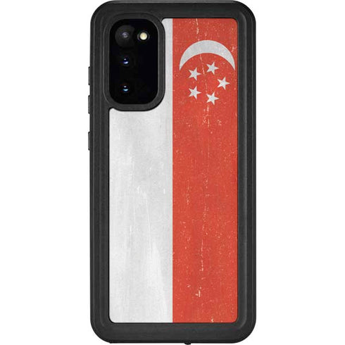 Singapore Flag Distressed Galaxy S20 Waterproof Case
