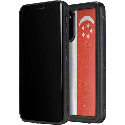Singapore Flag Distressed Galaxy S20 Waterproof Case
