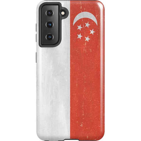 Singapore Flag Distressed Galaxy S21 5G Pro Case