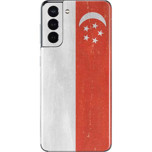 Singapore Flag Distressed Galaxy S21 5G Skin
