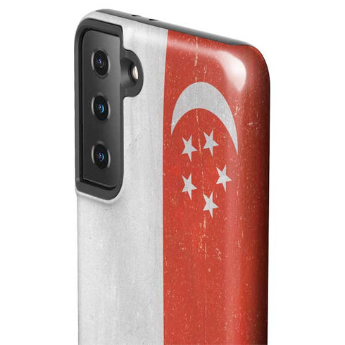 Singapore Flag Distressed Galaxy S21 Plus 5G Pro Case
