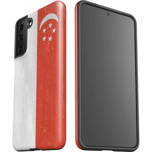 Singapore Flag Distressed Galaxy S21 Plus 5G Pro Case