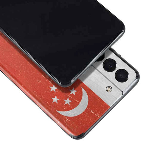 Singapore Flag Distressed Galaxy S21 Plus 5G Skin