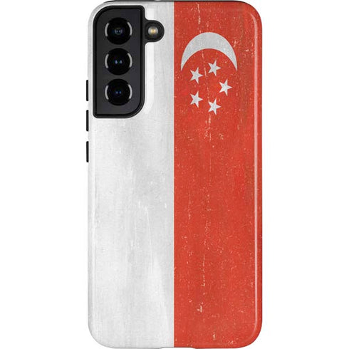 Singapore Flag Distressed Galaxy S22 Plus Pro Case