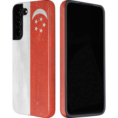 Singapore Flag Distressed Galaxy S22 Plus Pro Case