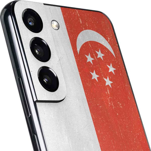 Singapore Flag Distressed Galaxy S22 Plus Skin