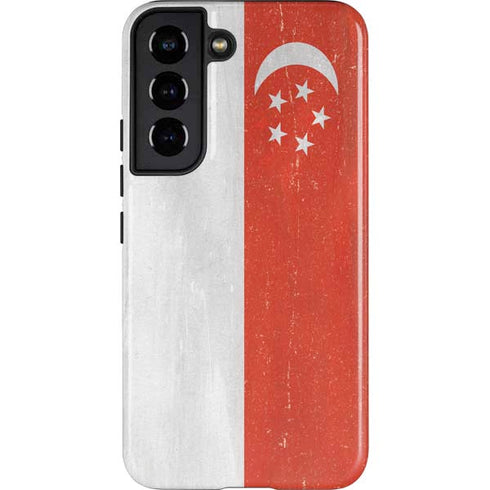 Singapore Flag Distressed Galaxy S22 Pro Case