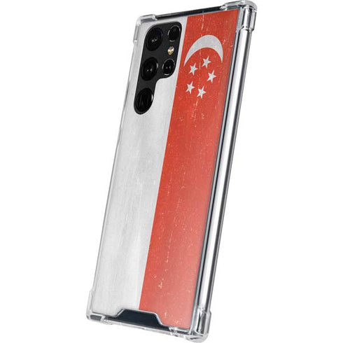 Singapore Flag Distressed Galaxy S22 Ultra Clear Case