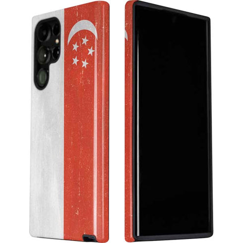 Singapore Flag Distressed Galaxy S22 Ultra Pro Case