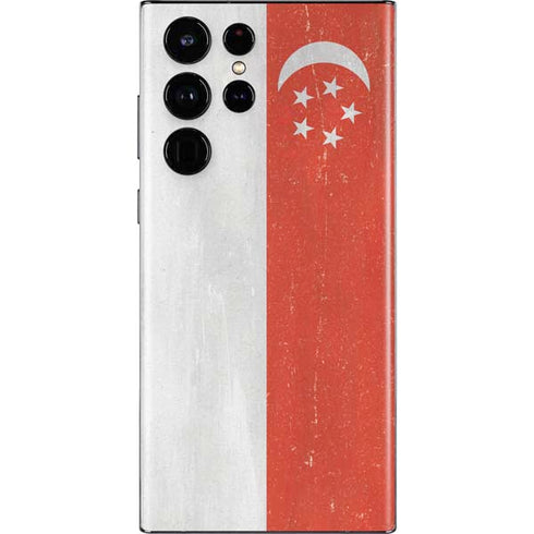 Singapore Flag Distressed Galaxy S22 Ultra Skin