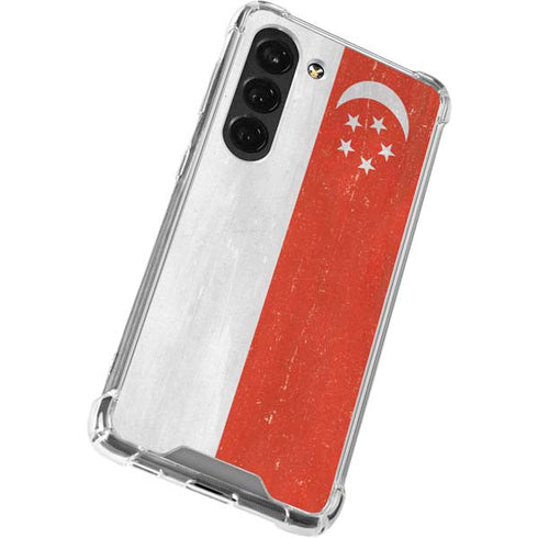 Singapore Flag Distressed Galaxy S23 Clear Case