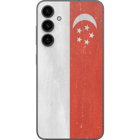 Singapore Flag Distressed Galaxy S23 FE Skin