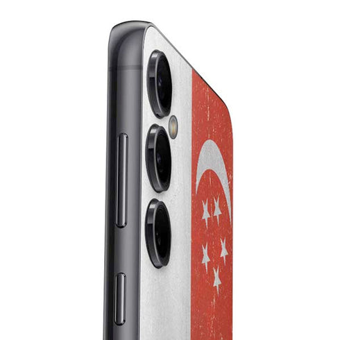 Singapore Flag Distressed Galaxy S23 FE Skin