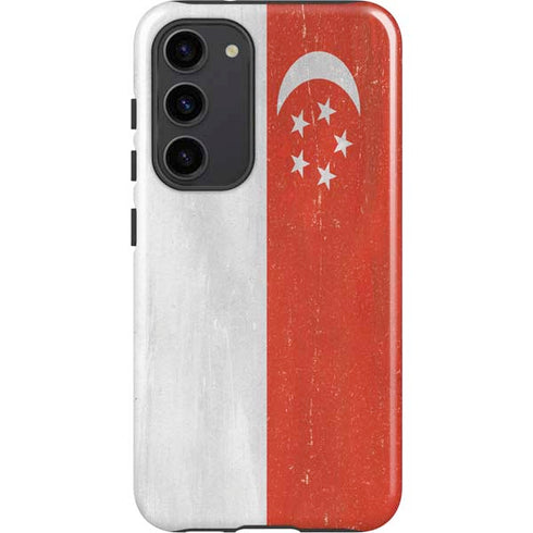 Singapore Flag Distressed Galaxy S23 Plus Pro Case