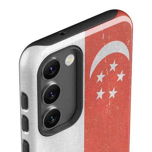 Singapore Flag Distressed Galaxy S23 Plus Pro Case