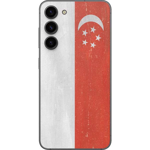 Singapore Flag Distressed Galaxy S23 Plus Skin