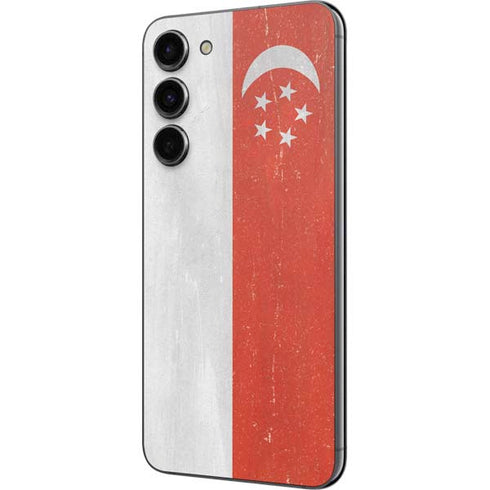Singapore Flag Distressed Galaxy S23 Plus Skin