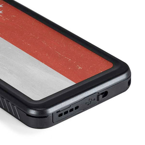 Singapore Flag Distressed Galaxy S23 Plus Waterproof Case