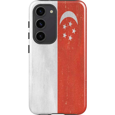 Singapore Flag Distressed Galaxy S23 Pro Case